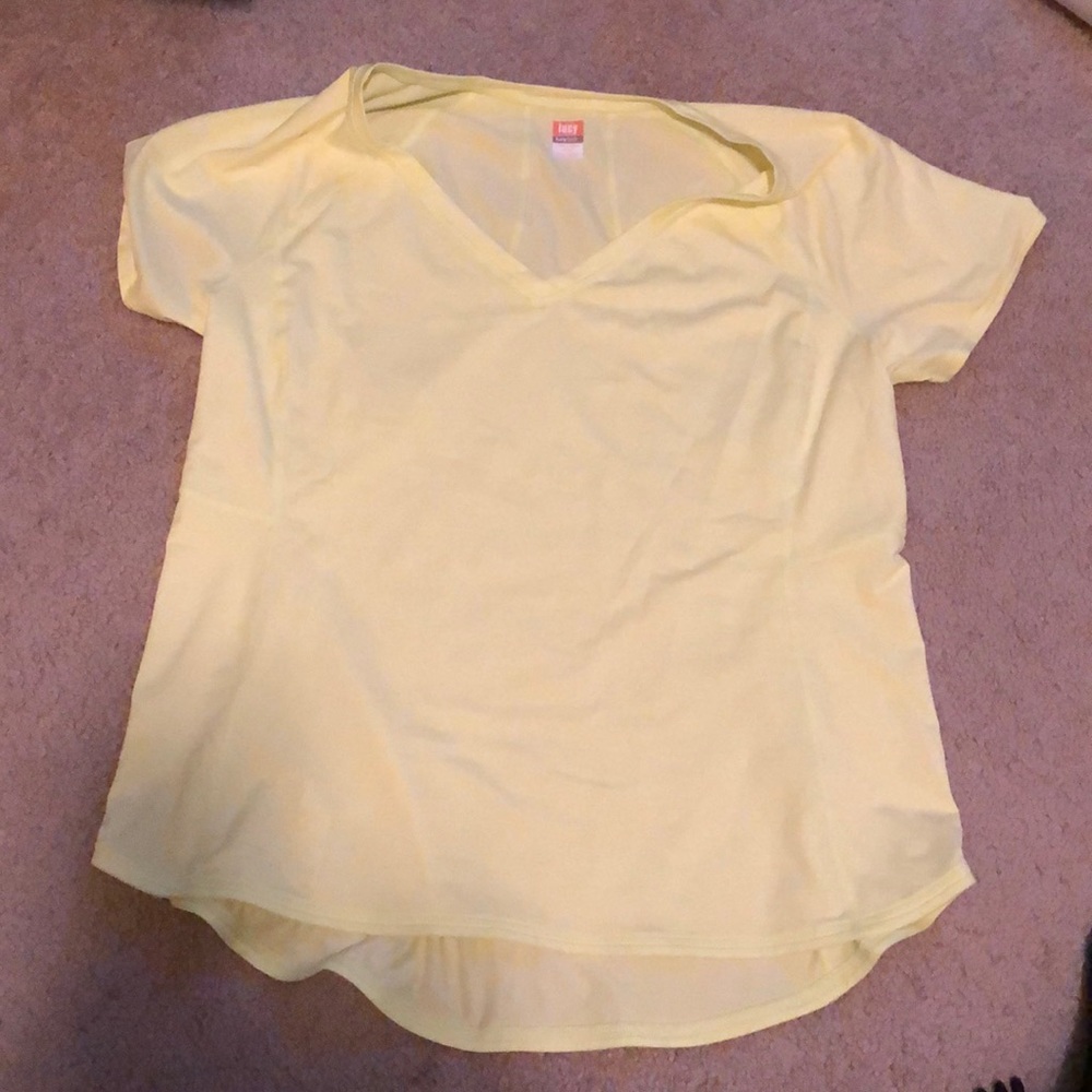 Lucy Tech T-Shirt. Yellow V-neck